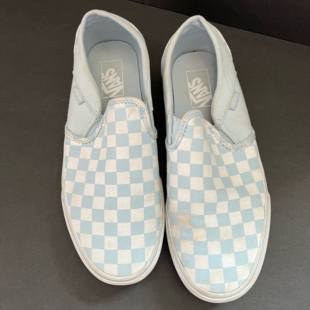 Womens size 10 blue checkered vans